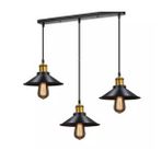 Mylights Retro Metal Üçlü Sıralı Rustik Avize 60Cm En Masa Üstü