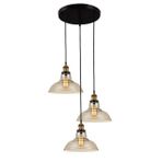 Mylights Retro Rusik Vintage Üçlü Bal Camlı Sarkıt Avize
