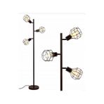 Mylights Retro Rustik 3'lü Mafsallı 3'lü Kafes Köşe Lambası Lambader
