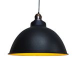 Mylights Retro Rustik Bakır Askılı Metal Sarkıt Avize Siyah İçi Altın