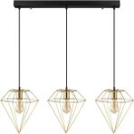 Mylights Retro Rustik Gold Üçlü Masa Üstü Sıralı Avize 60 cm E27 - Ahşap - 1