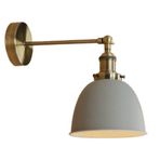 Mylights Retro Rustik Gri Başlıklı Duvar Lambası Mafsalı Hareketli Aplik