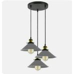 Mylights Retro Rustik Gri Başlıklı Metal Sarkıt Vintage Avize