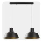 Mylights Retro Rustik İkili Masa Üsütü Sarkıt Avize 60 Cm Kasa