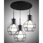 Mylights Retro Rustik Kafes Üçlü Sakıt Avize - Ahşap - 1