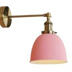 Mylights Retro Rustik Mafsalı Duvar Lambası Pembe Başlık Aplik