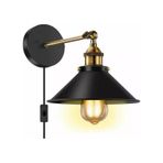 Mylights Retro Rustik Metal Aplik Mafsalı Kablo Anahtarlı Aplik