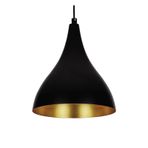 Mylights Retro Rustik Metal Sarkıt Avize Siyah İçi Altın