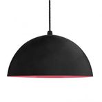 Mylights Retro Rustik Metal Siyah İçi Kırmızı Metal Sarkıt Avize 30 Cm