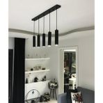 Mylights Retro Rustik Sıralı Masa Üstü Beşli Sarkıt Avize GU10 LED Ampul. Gün Isigi Dahildir - Ahşap
