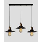 Mylights Retro Rustik Siyah Masa Üsüt Sıralı Üçlü Av Ize En 60 cm - 3