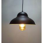 Mylights Retro Rustik Vintage Metal Sakır Avize Siyah Içi Altın - Ahşap - 1