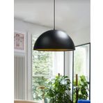 Mylights Retro Rustik Vintage Metal Sarkıt Avize 40 Cm Siyah İçi Altın