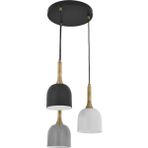 Mylights Retro Rustik Vintage Modern Spor Üçlü Metal Sarkıt Avize - Ahşap - 1