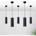 Mylights Retro Siyah GU10 Duylu LED Sarkıt Metal Sarkıt Avize Masa Üstü Sarkıt Ampul Dahildir - Ahşap