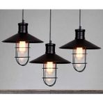 Mylights Retro Üçlü Masa Üsüt Sarkıt Avize Kafes 60 cm - Ahşap - 1