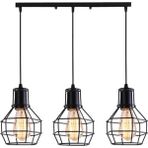 Mylights Retro Vintae Rustik Masa Üsütü Üçlü Kafes Avize En 60 cm - Ahşap - 1