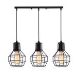 Mylights Retro Vintae Rustik Masa Üsütü Üçlü Kafes Avize En 60 Cm