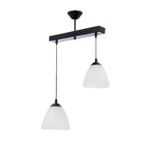 Mylights Sıralı İkili Opal Camlı Avize Modern Avize 30 Cm En