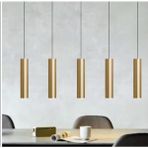 Mylights Sıralı Masaüstü Beşli 5 Li Sartkıt 120CM Metal Gövde Tasarruflu LED Ampul Eskitme Kaplama Mat Sarı - Siyah