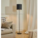 mylights siyah lambader köşe lambası yerden aydınlatma kumaş metal gövdeli abajur lamba 165 cm