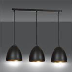 Mylights Üçlü Masa Üstü Retro Metal Sarkıt Avize 60 cm Kasa - Siyah - 3