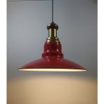Mylights Vintage Kırmızı Metal Sarkıt Avize - Ahşap - 1
