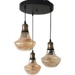 Mylights Vintage Rustik Bal Camlıı Üçlü Avize