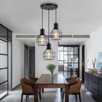 Mylights Vintage Rustik Retro Metal Sarkıt Üçlü Kafes Avize