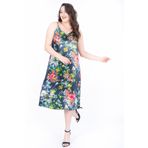 Myline 34438 Siyah İp Askılı Saten Kadın Elbise