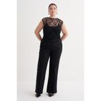 MYLİNE Dantel Detaylı Siyah Bluz