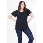 Myline Volanlı Kısa Kol Bluz - Siyah - 50