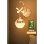 MYLUX AYDINLATMA VE TASARIM Pilli LED Aplik | Tek Renk 3000K Sıcak Işık | Metal Kasa Modern Duvar Apliği | Kablosuz LED Aydın