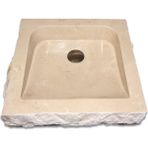 Mym Bej Mermer Eğimli Patlatma Lavabo - Kahverengi