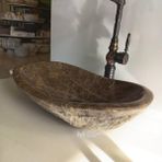 Mym Dark Emperador Dışı Patlatma Mini Kayık Lavabo - Kahverengi