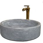 Mym Gri Mermer Beyaz Detaylı Lavabo