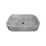 Mym Gümüş Traverten Dizayn Kare Lavabo