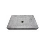 Mym Gümüş Traverten Modern Kare Lavabo - Gri