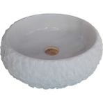 Mym Kristal Beyaz Mermer Trigon Patlatma Bombeli Lavabo
