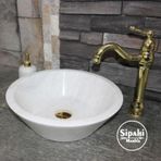 Mym Mermer Yapı Market Beyaz Mermer V Model Lavabo