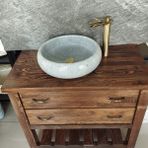 Mym Mermer Yapı Market Gri Mermer Bombeli Lavabo
