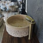 Mym Mermer Yapı Market Klasik Traverten Dışı Patlatma Lavabo - Bej