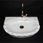 Mym Mermer Yapı Market Kristal Beyaz Fırfırlı Lavabo