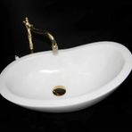 Mym Mermer Yapı Market Kristal Beyaz Gondol Dizayn Lavabo