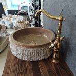 Mym Mermer Yapı Market Noche Traverten Dışı Patlatma Lavabo