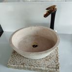 Mym Mermer Yapı Market Traverten Dışı Mucartalı Elips Lavabo - Krem