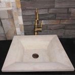 Mym Mermer Yapı Market Traverten Modern Dizayn Kare Lavabo