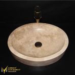Mym Mermer Yapı Market Traverten Oval Tasarım Lavabo