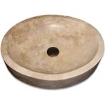 Mym Traverten Oval Tasarım Lavabo - Krem