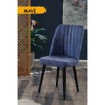 MyMassa Polo Sandalye Ahşap Siyah Ayaklı - Mavi
